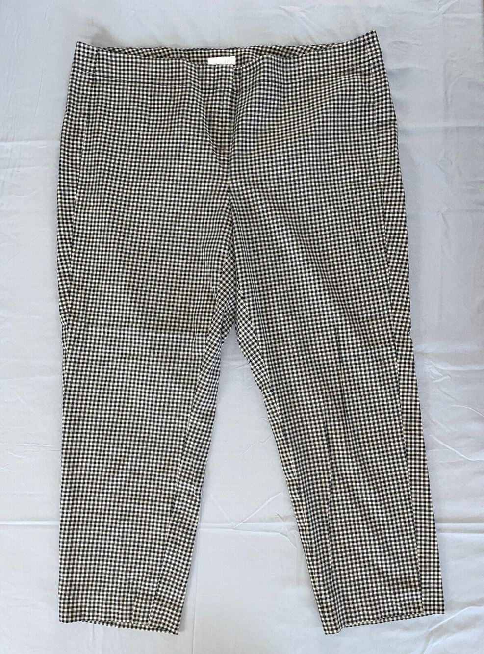 J Jill Lightweight Stretch Cotton Chino Pants. Micro Check, Women's 14P. GUC!